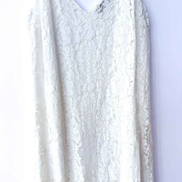 Sugar+Lips White Lace Midi Dress Ruffle Hem Medium - Picture 6 of 9